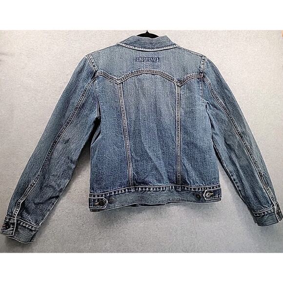 GAP Y2K Denim Jean Jacket‎ Women's Size Medium 100% Cotton With Faded Wash 2002 - Picture 8 of 16